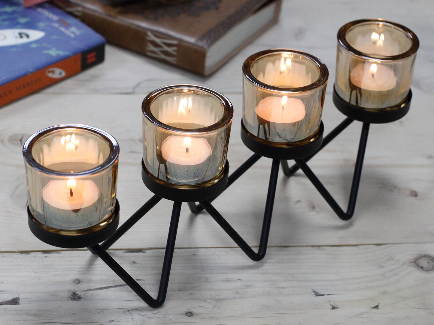 Chandelier en fer - Zigzag - 4 tasses