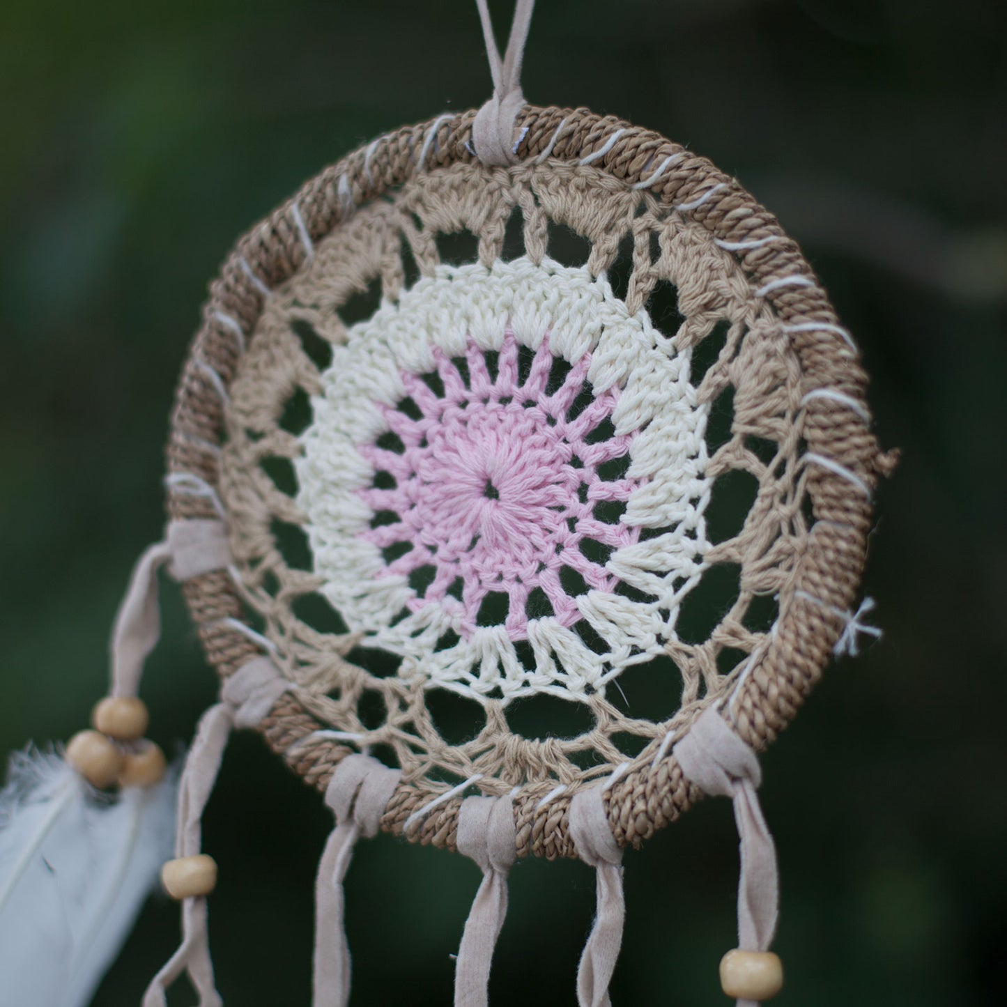 Traumfänger-Makramee Pink 12cm (verschiedene Farben)