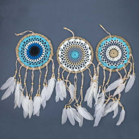 Traumfänger-Makramee Blau 16cm (verschiedene Farben)
