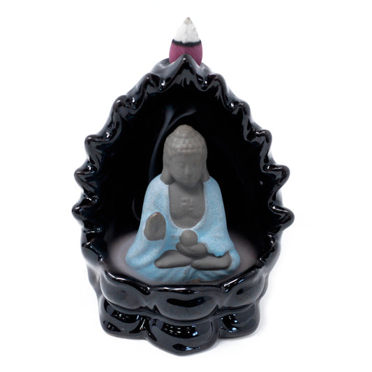 Rückfluss-Räuchergefäß – Buddha &amp; Lichter