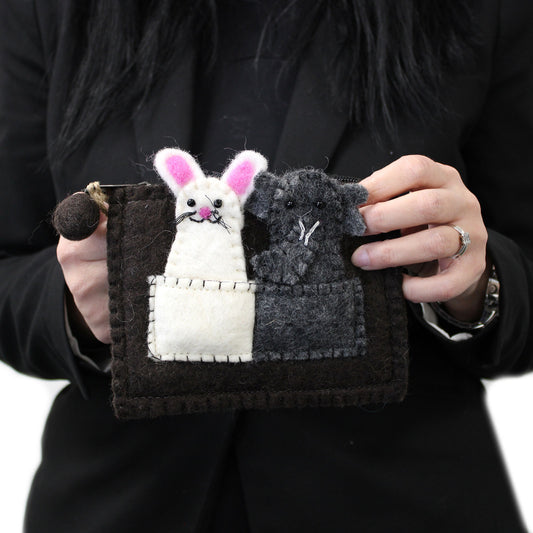 Tasche mit Fingerpuppen - Elefant und Maus