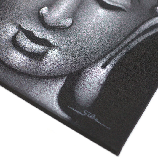 Buddha-Gemälde - Ausführung in Grau und Sand