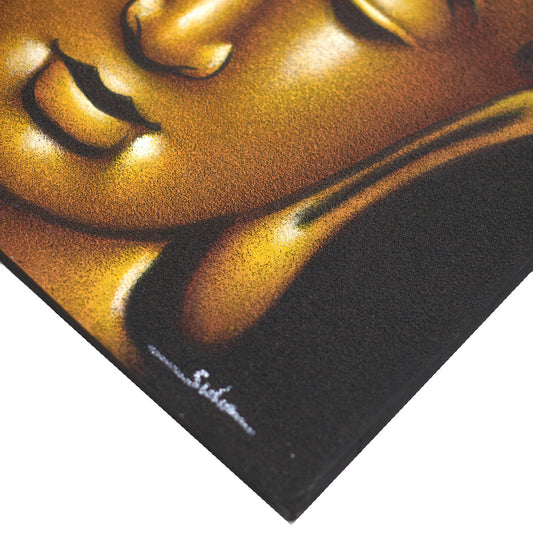 Buddha-Gemälde – Gold- und Sand-Finish