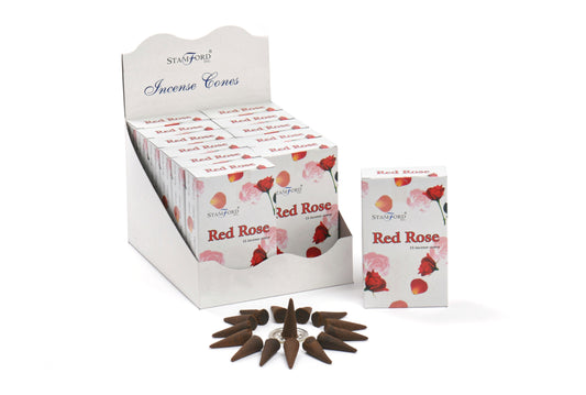 Rote Rosen-Räucherkegel