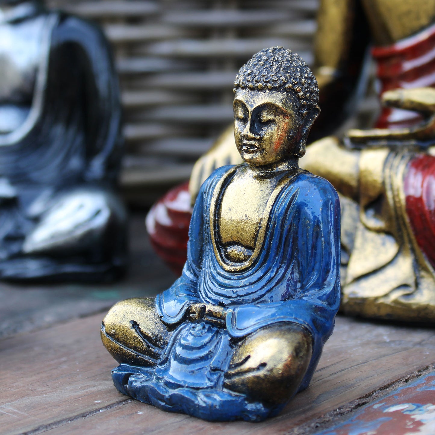 6 x Mini-Buddha in Gold (verschiedene Farben)