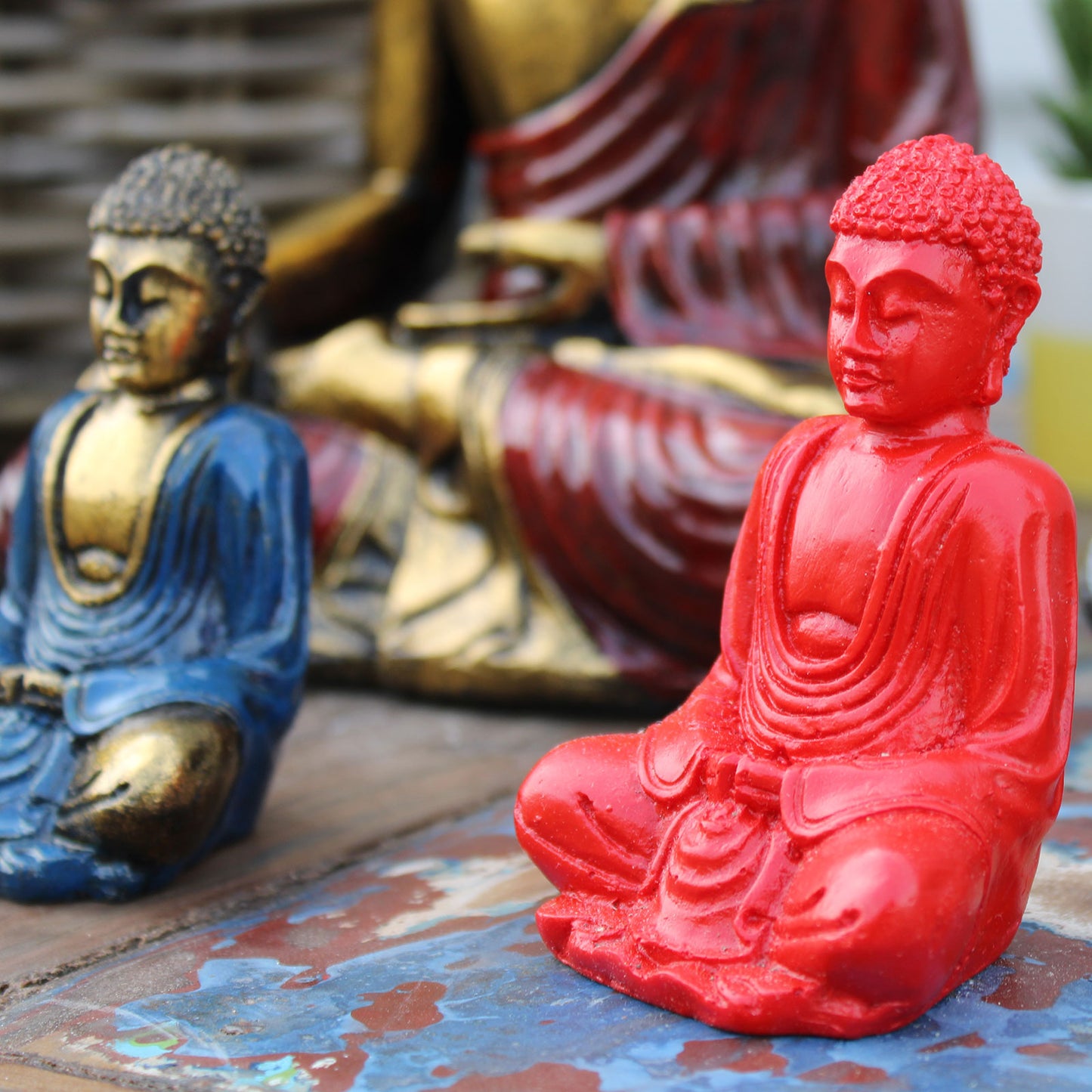 6 x Mini Buddha Mate (verschiedene Farben)