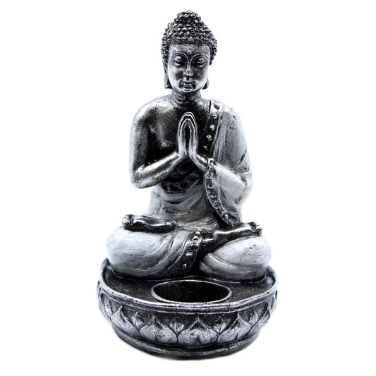 Buddha Kerzenhalter - Weiß - Med