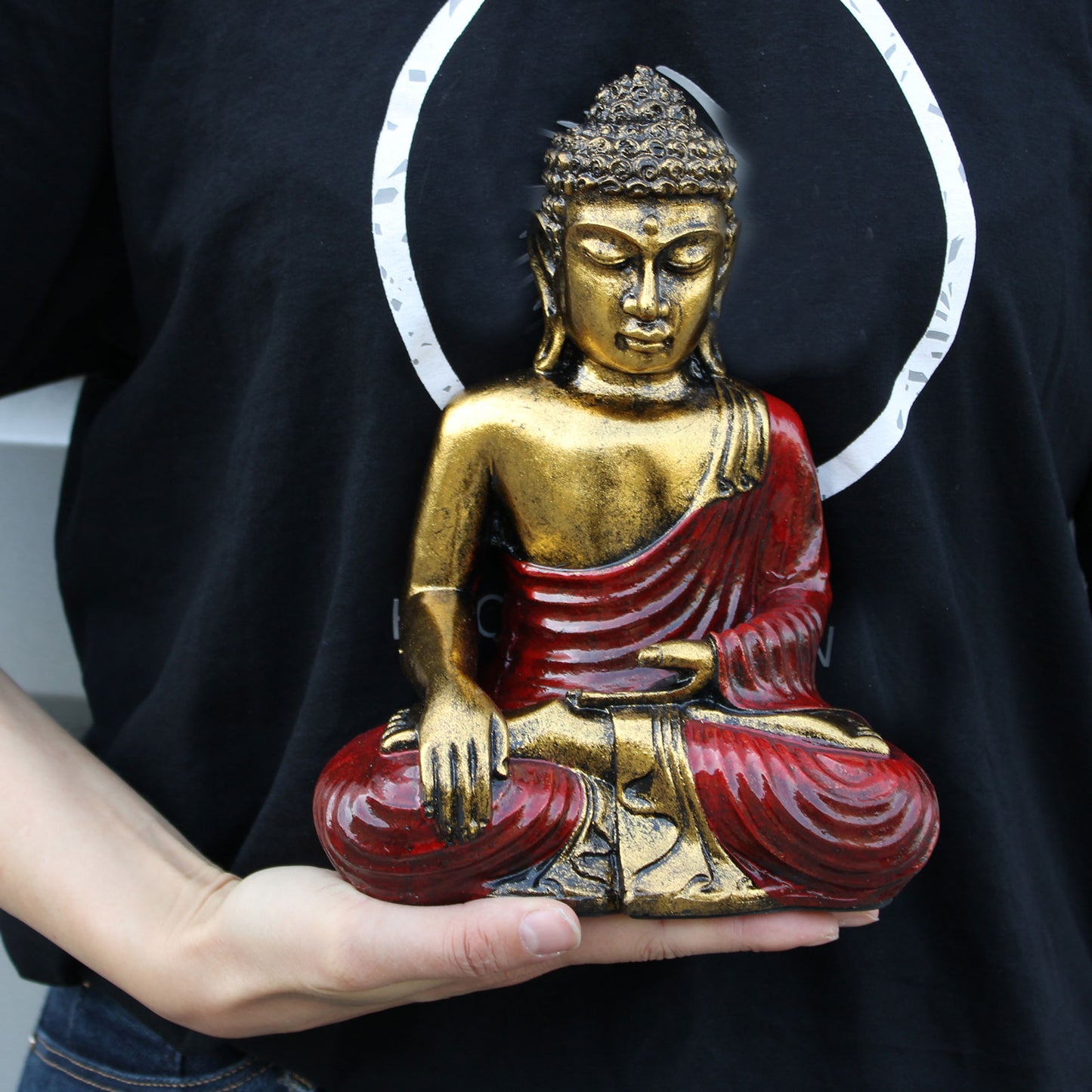Roter und goldener Buddha - Lrg
