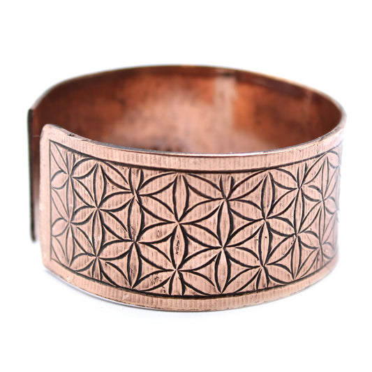 Tibetisches Kupferarmband - Blume des Lebens