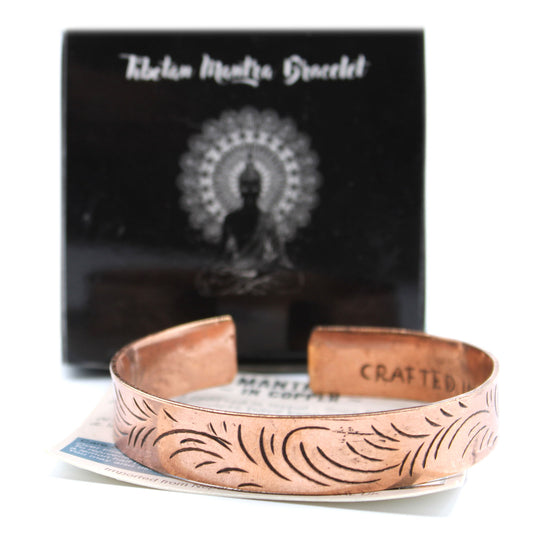 Tibetisches Kupferarmband - Breite Tribal-Wirbel