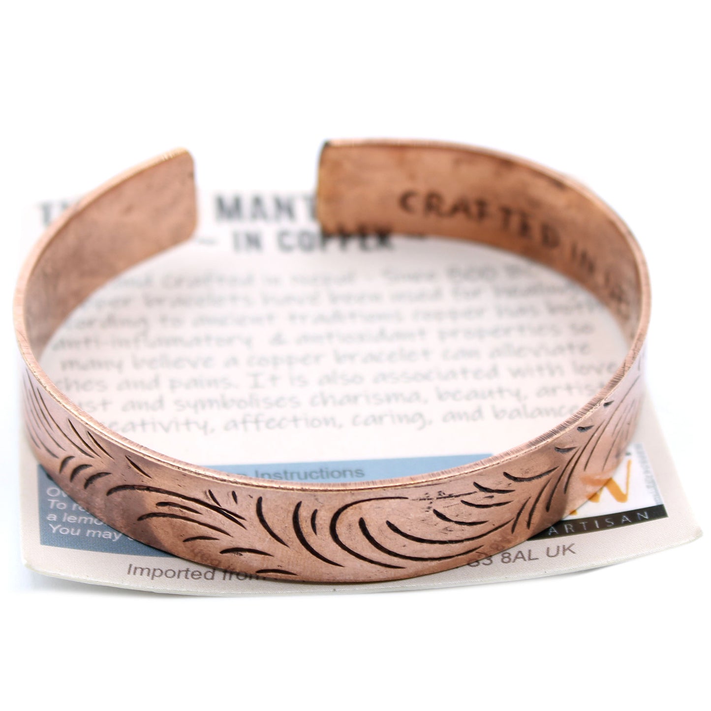 Tibetisches Kupferarmband - Breite Tribal-Wirbel