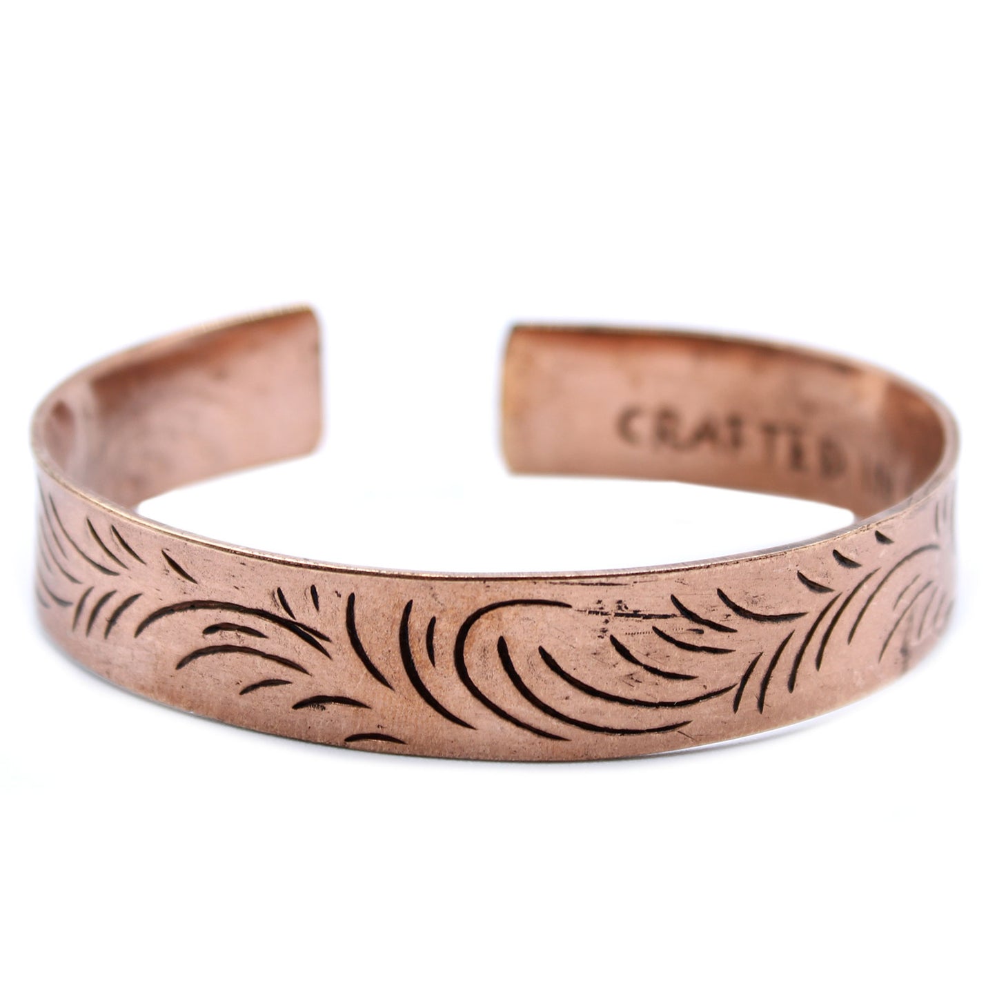 Tibetisches Kupferarmband - Breite Tribal-Wirbel