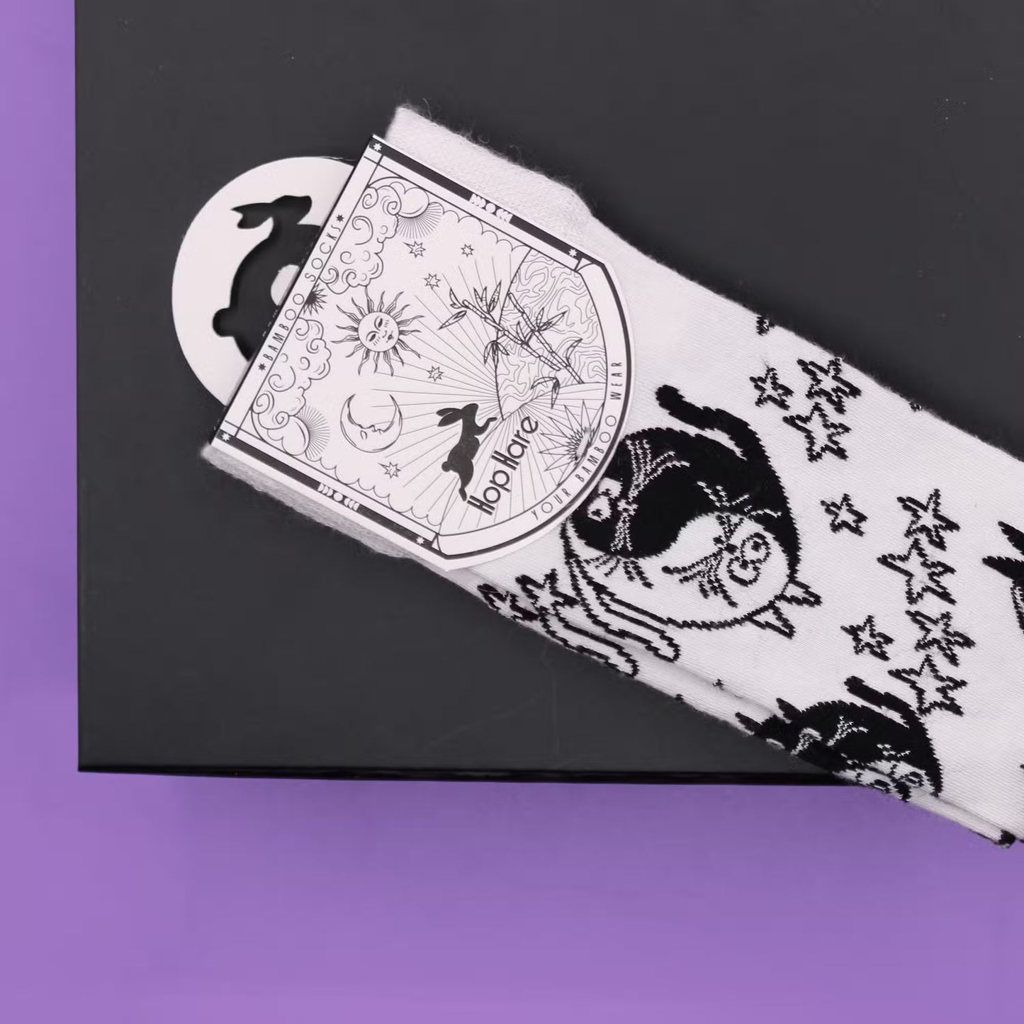 Hop Hare Bambussocken (S/M) - Ying Yang - Mit Dose