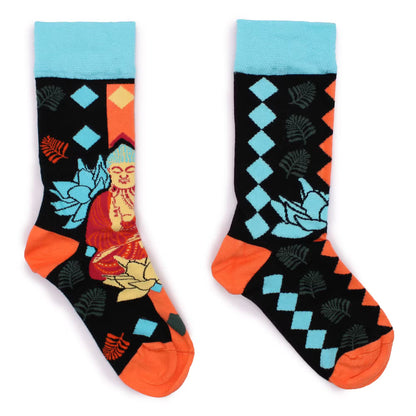 Hop Hare Socken (Größen 41-46) - Blauer Buddha und Lotus -