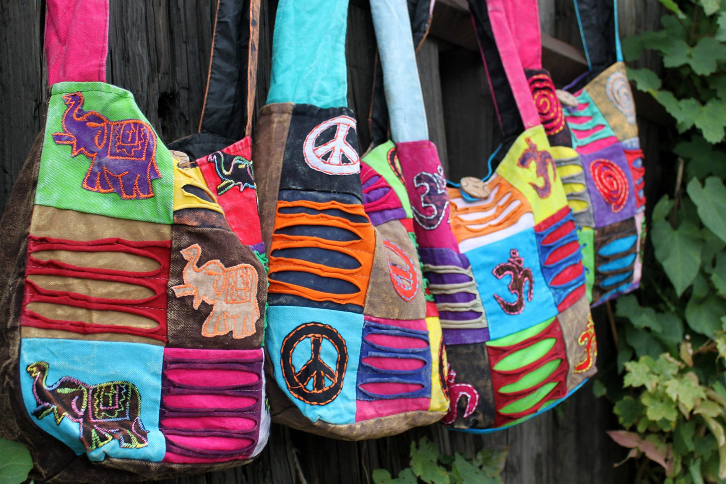 Ethnische Tasche im Hippie-Stil - Sand / Peace