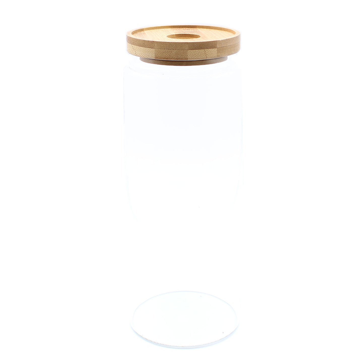 Glasgefäß mit Bambusdeckel - 20cm