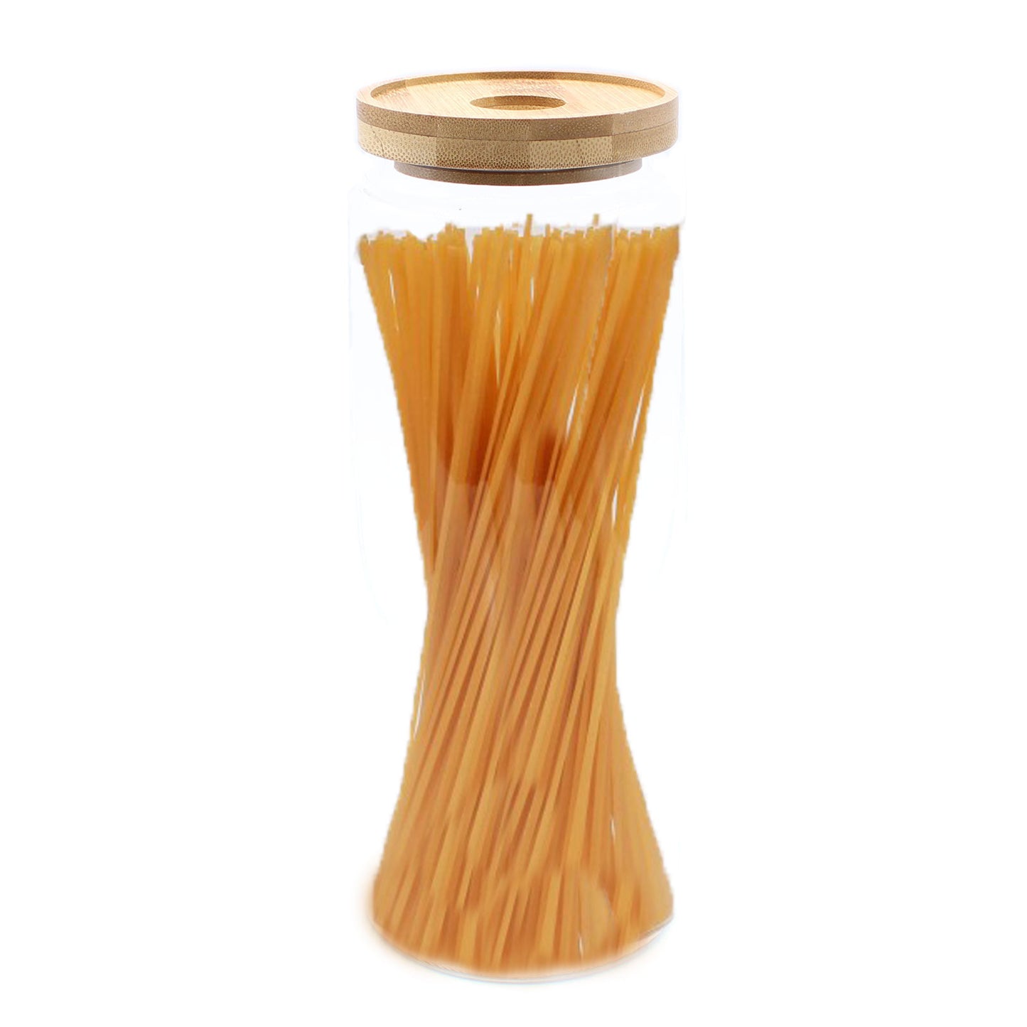 Glasgefäß mit Bambusdeckel - 25cm