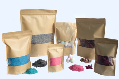 10 x Bolsas kraft con ventana 10x20m