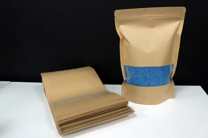 10 x Bolsas kraft con ventana 16 x24 cm