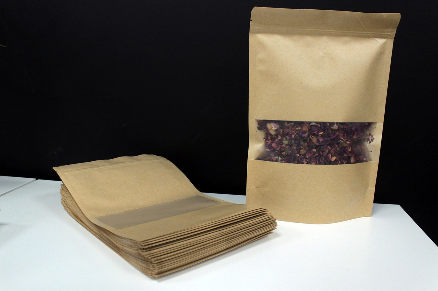 10 x Bolsas kraft con ventana 10x20m