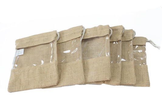Jute-Sichtfenstertasche 25x16cm