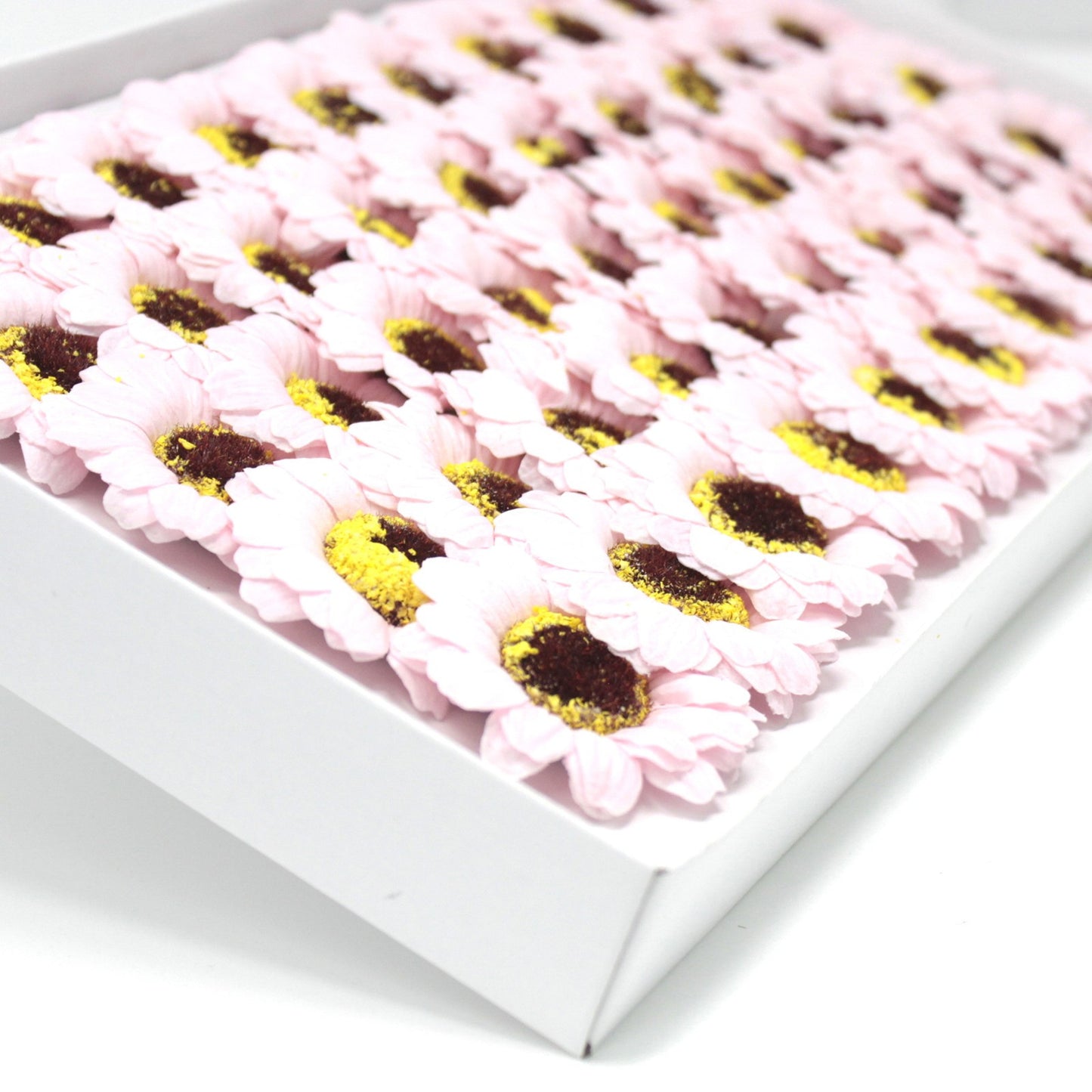Décoration artisanale de fleurs de tournesol de taille moyenne - rose