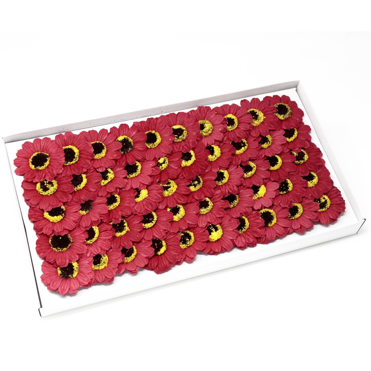 Décoration artisanale de fleurs de tournesol de taille moyenne - rouge