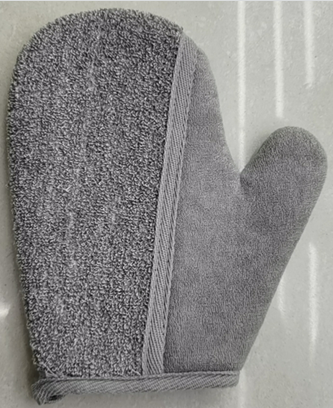 Badehandschuh aus Bambus und Leinen - Anthrazit