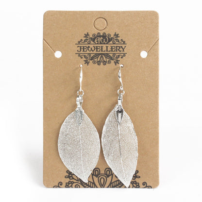 Pendientes Hoja en Plata
