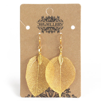 Pendientes Hoja en Oro