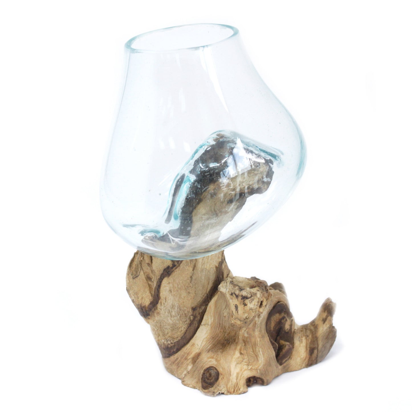 Geschmolzenes Glas auf Holz - Mittlere Schale