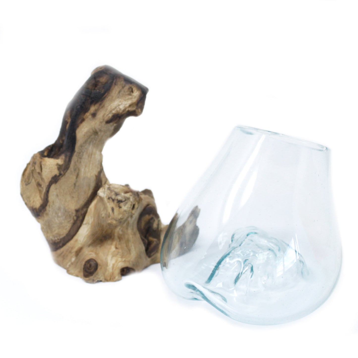 Geschmolzenes Glas auf Holz - Mittlere Schale