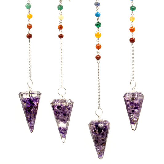 Orgonit-Kraftchakra-Pendel - Amethyst