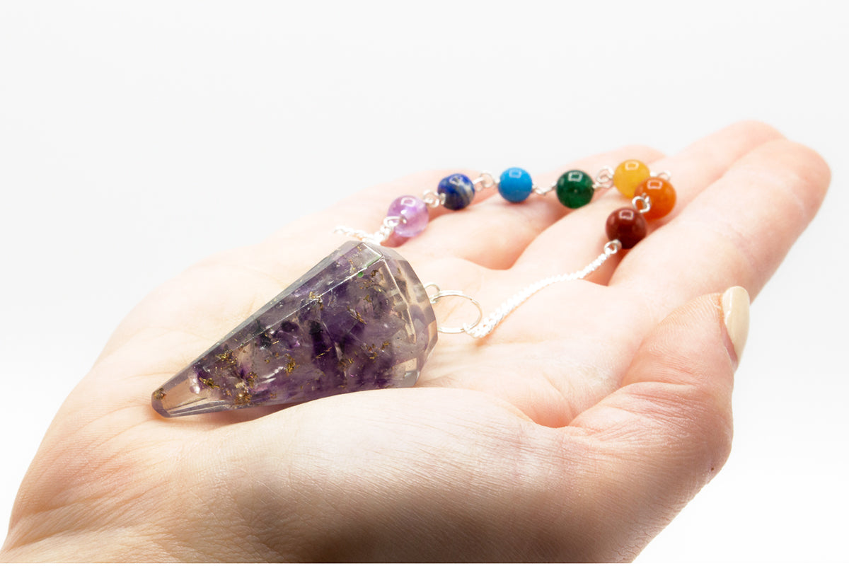 Orgonit-Kraftchakra-Pendel - Amethyst