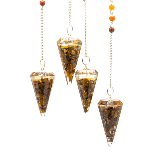 Orgonite Power Chakra Pendel - Tigerauge