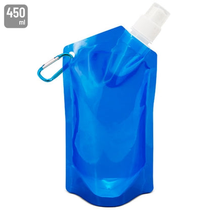 Bidón Plegable con Mosquetón 450 ml Azul