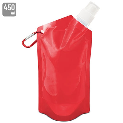 Bidón Plegable con Mosquetón 450 ml Rojo