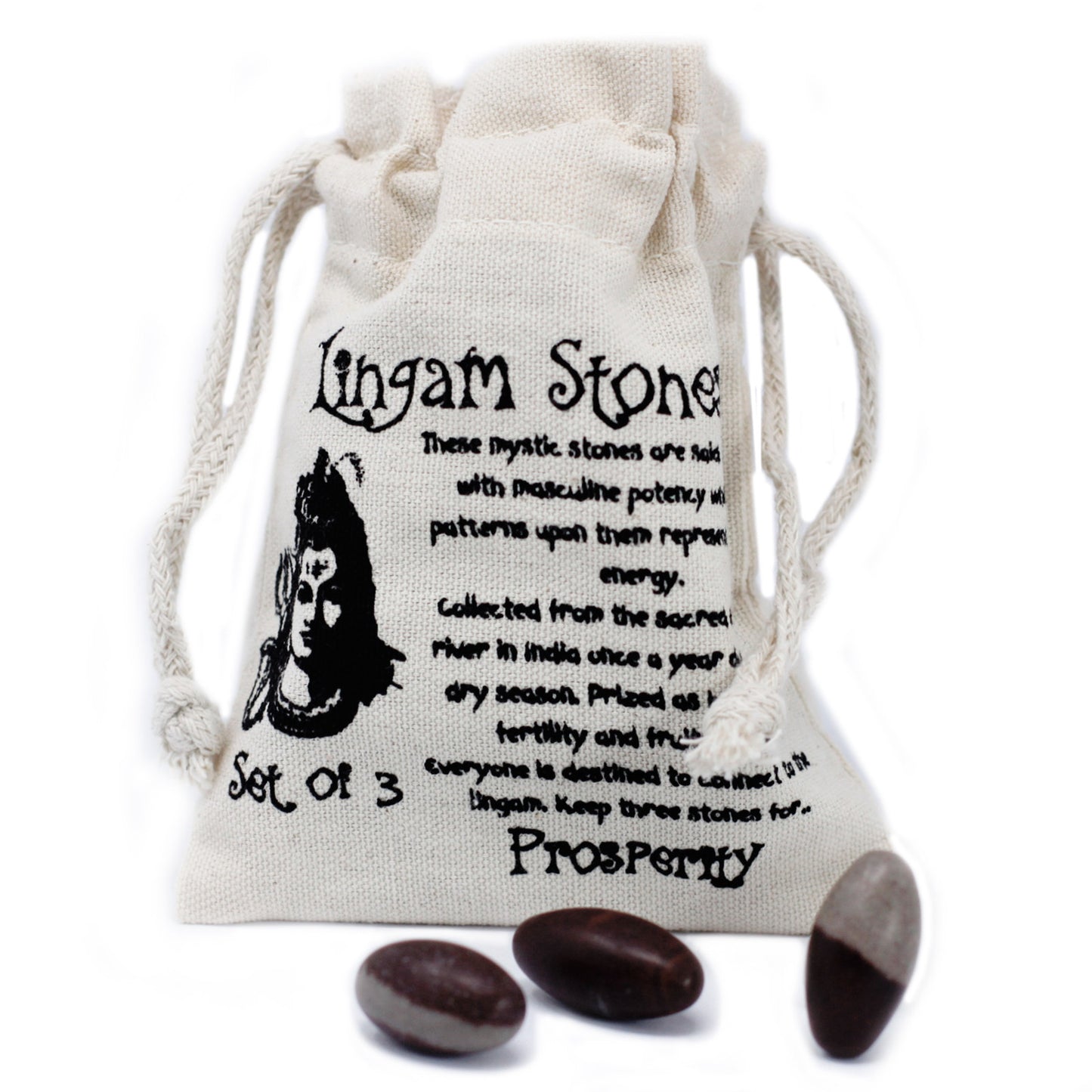 Ein Zoll Lingam - 3 Steine