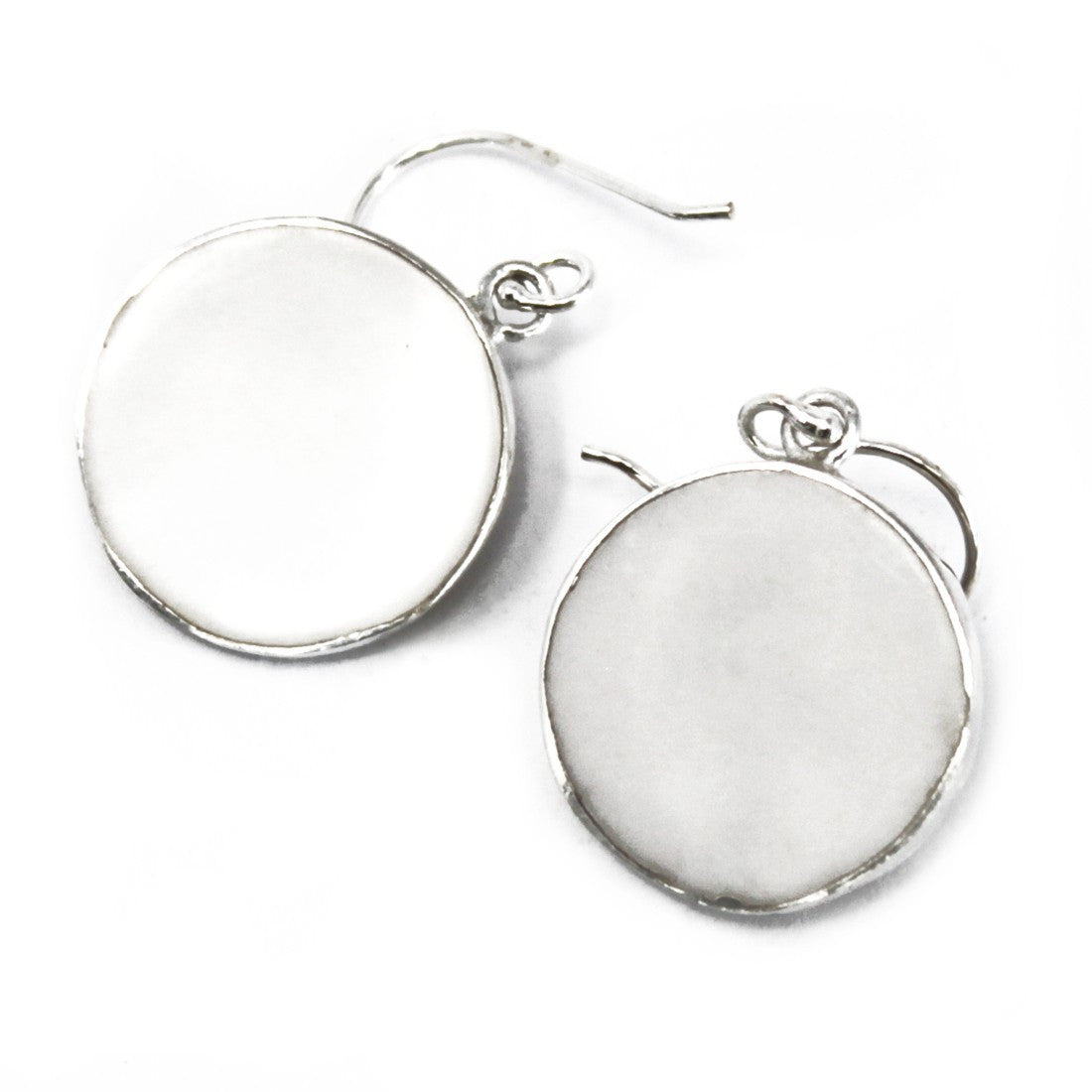 Lebensbaum Silber Ohrringe 15mm - Perlmutt