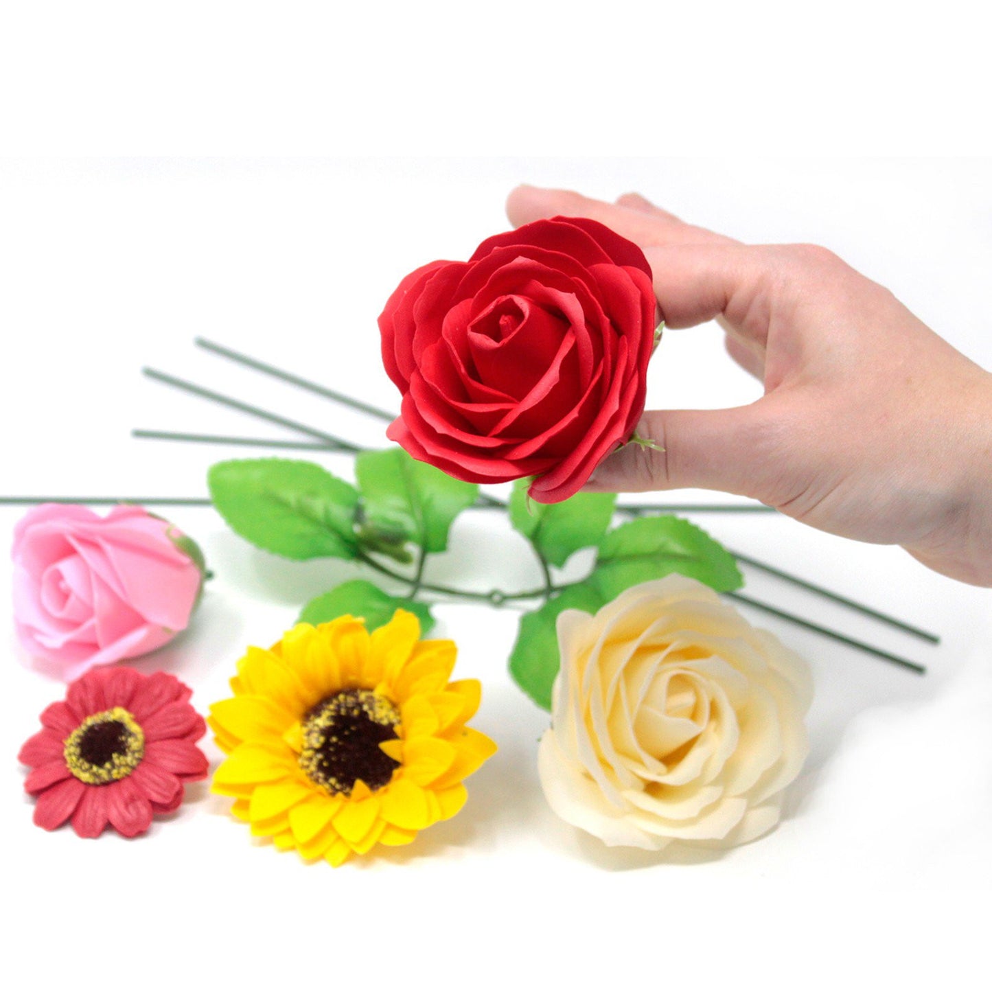 Fleurs de savon artisanales - Œillets - Rose