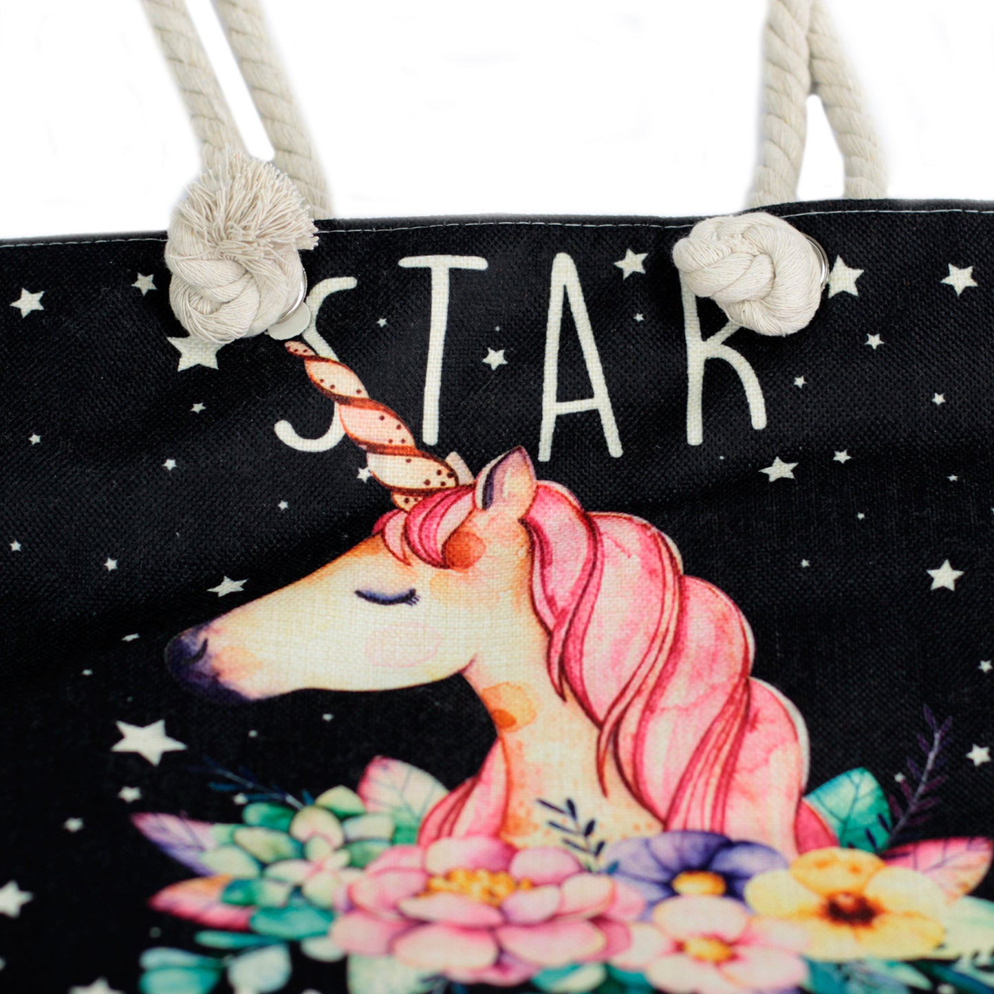 Shopper-Tasche mit Seilhenkel - Einhorn