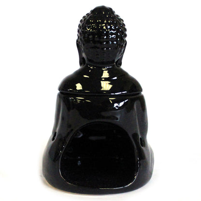 Quemador de Aceite Buda Sentado Negro