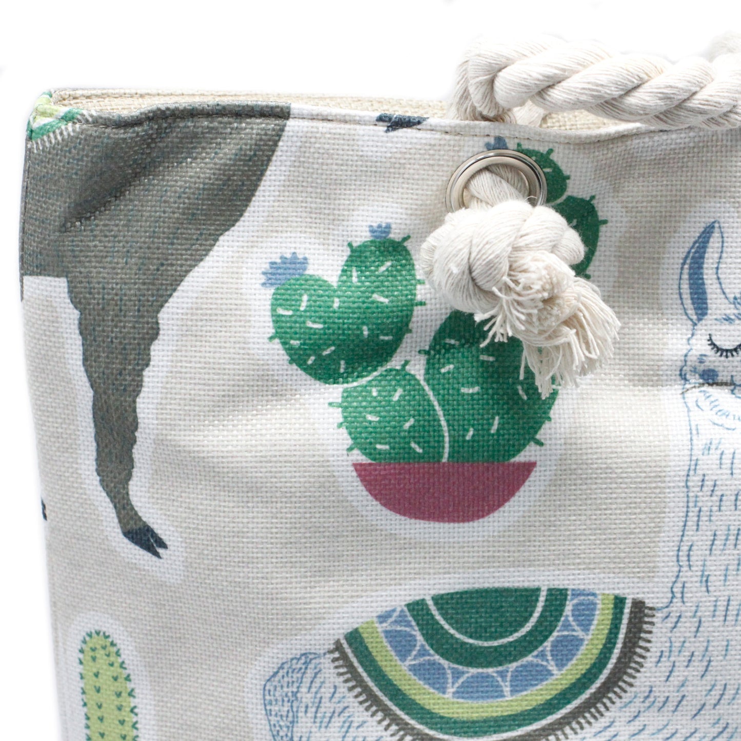 Shopper-Tasche mit Seilhenkel - Lamas