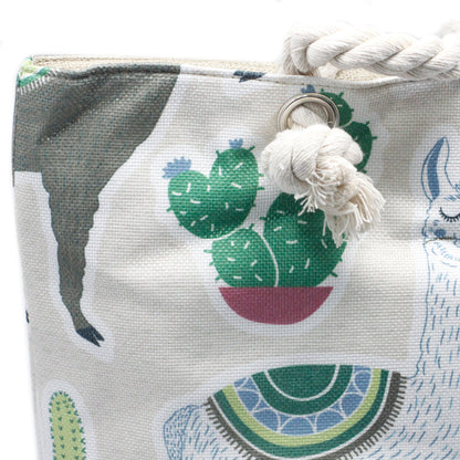 Bolso Shopper Asa Cuerda Llamas
