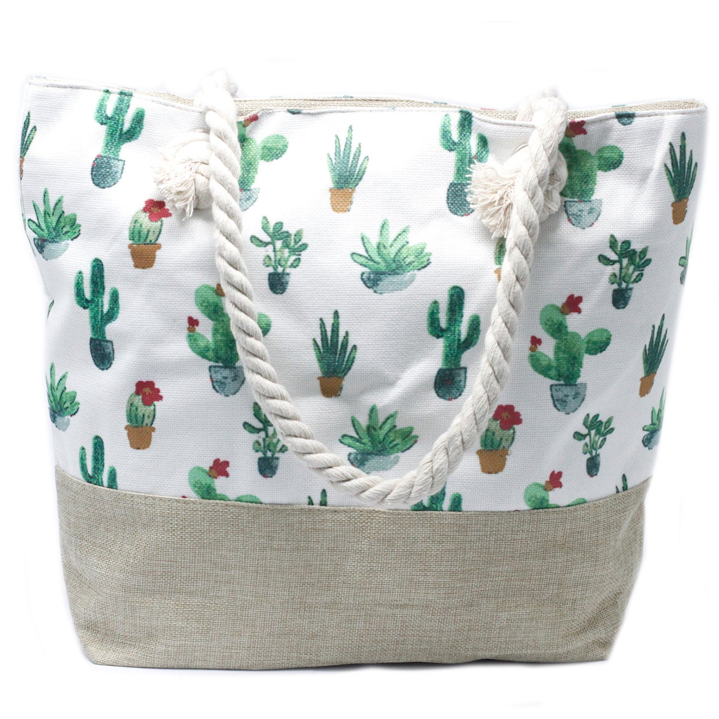 Shopper-Tasche mit Seilhenkel - Mini Cactus
