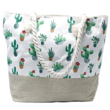 Bolso Shopper Asa Cuerda Mini Cactus