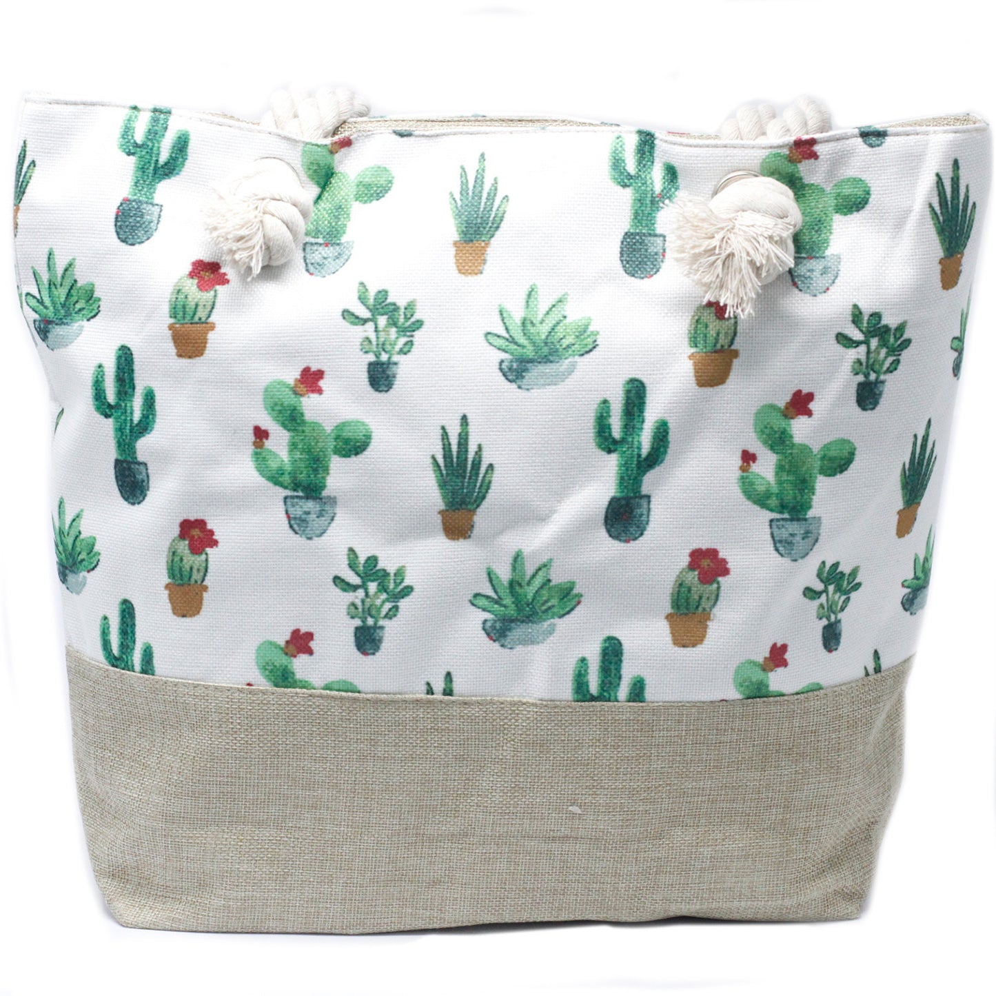 Shopper-Tasche mit Seilhenkel - Mini Cactus