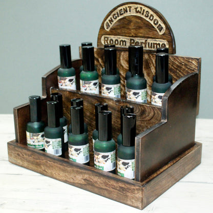 Expositor de madera para 24 perfumes de hogar