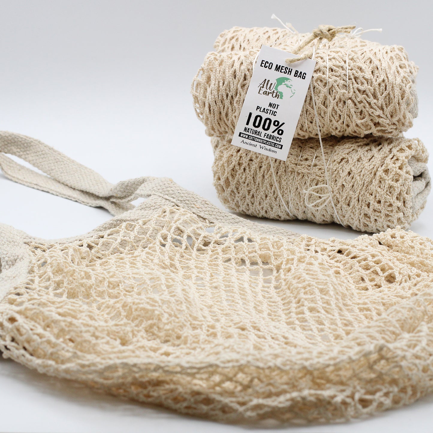 Netztasche aus reiner Baumwolle - Natur