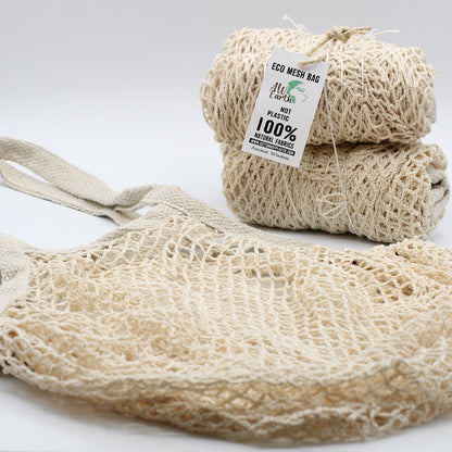 Bolsa de Malla de Algodón Puro - Natural